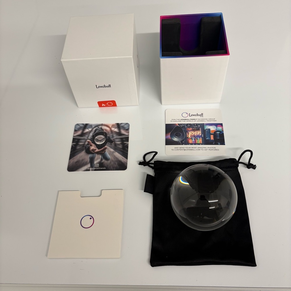 Lensball Photography Crystal Ball Lens Effect Sphere w Box Pouch